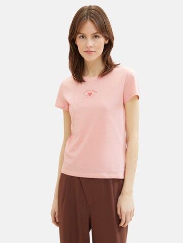 T-shirt TOM TAILOR DENIM en rose : devant