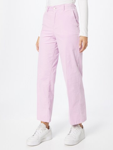 LMTD Loose fit Trousers with creases in Purple: front