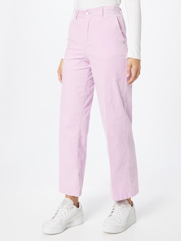 LMTD Loose fit Trousers with creases in Purple: front