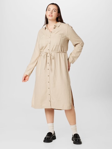 ONLY Carmakoma Blousejurk 'Caro' in Beige: voorkant