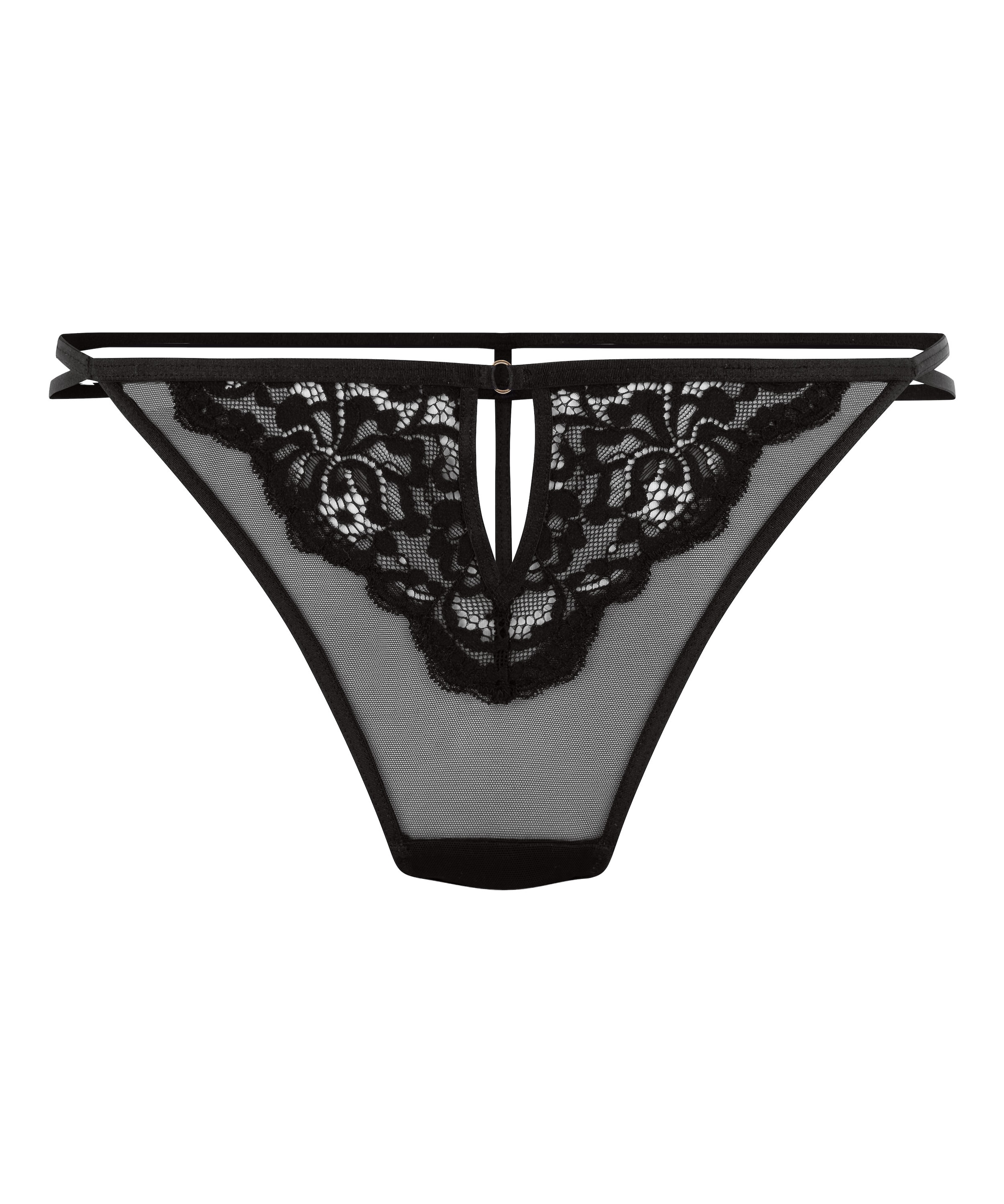 Hunkemöller String in Schwarz: Vorderseite