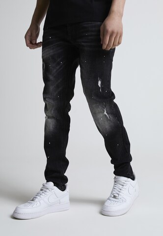 Alessandro Zavetti Slimfit Jeans 'Leonelli' in Zwart