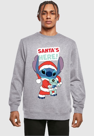 Sweat-shirt 'Lilo And Stitch - Santa Is Here' ABSOLUTE CULT en gris : devant