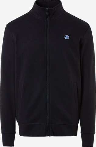 North Sails Zip-Up Hoodie in Black: front