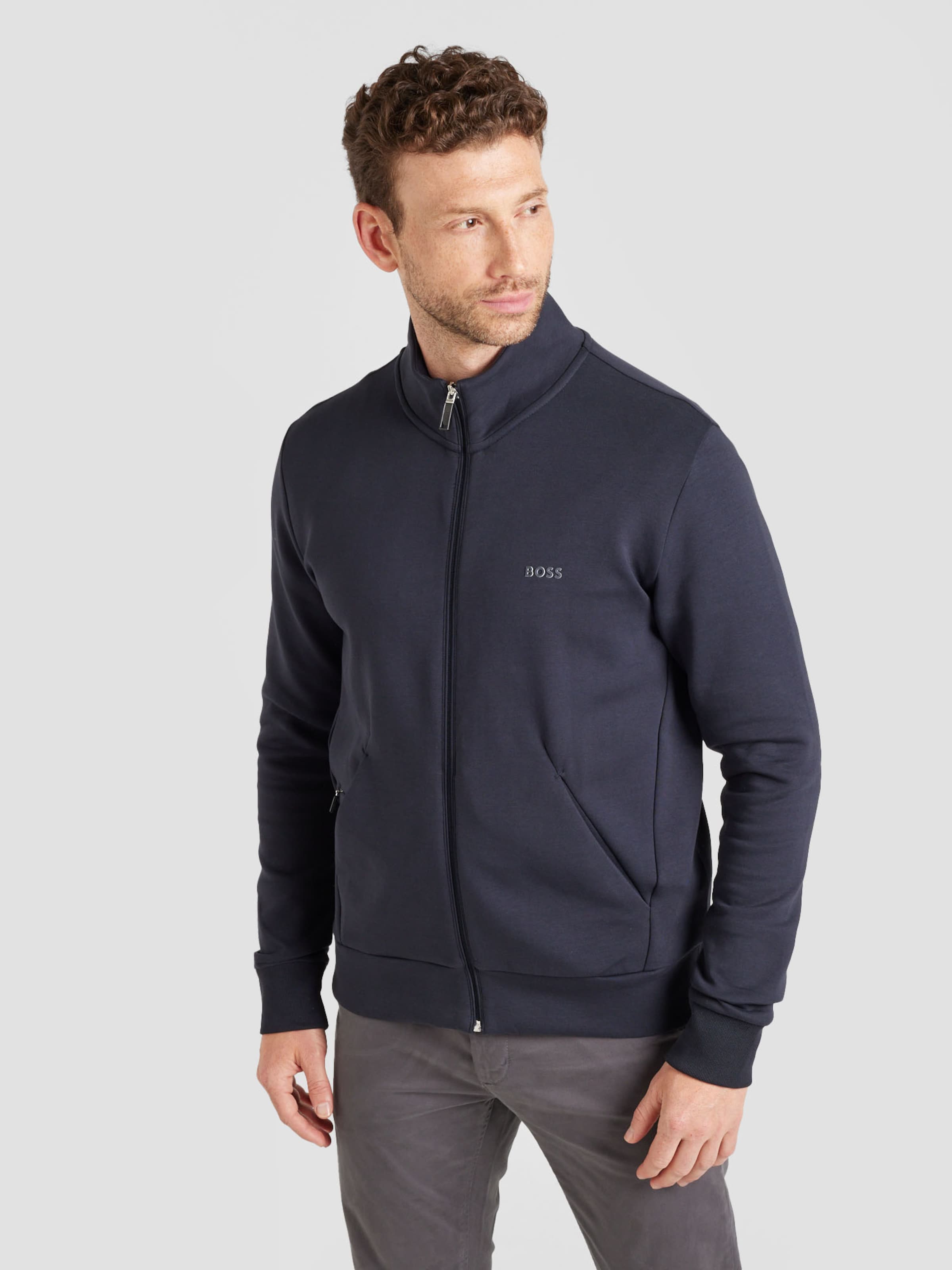 BOSS Zip-Up Hoodie 'Skaz' in Dark Blue | ABOUT YOU