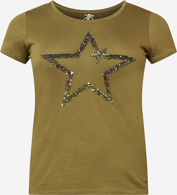 Key Largo T-shirt 'TWINKLE' i grön: framsida