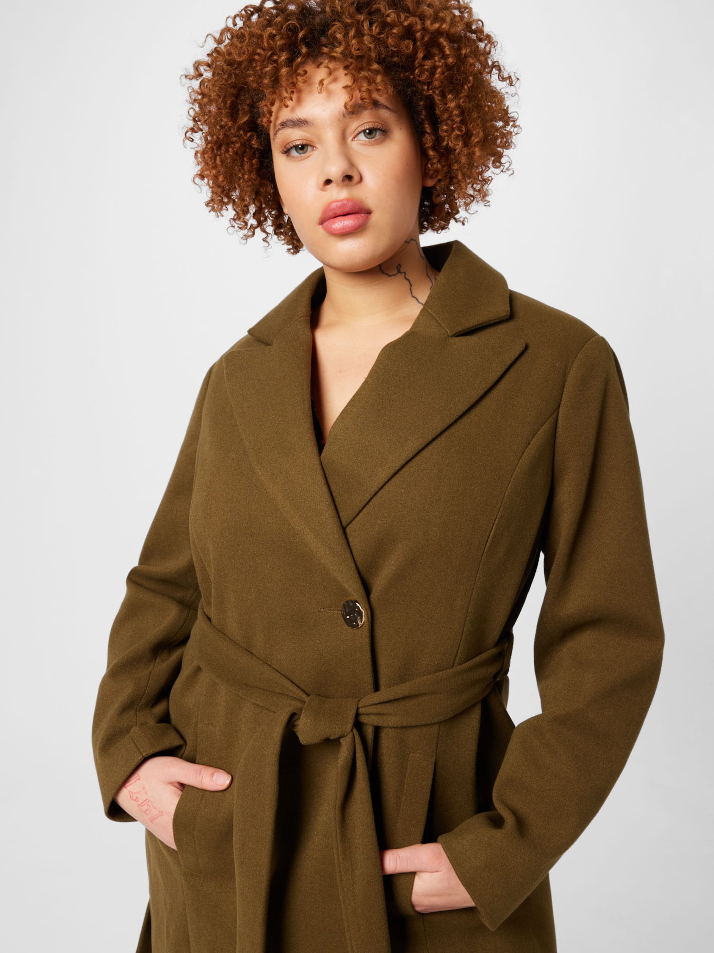 Dorothy Perkins Curve Between seasons coat in Khaki ABOUT YOU