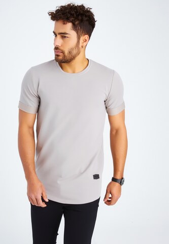 Leif Nelson T-Shirt Rundhals 'LN-6368' in Grau