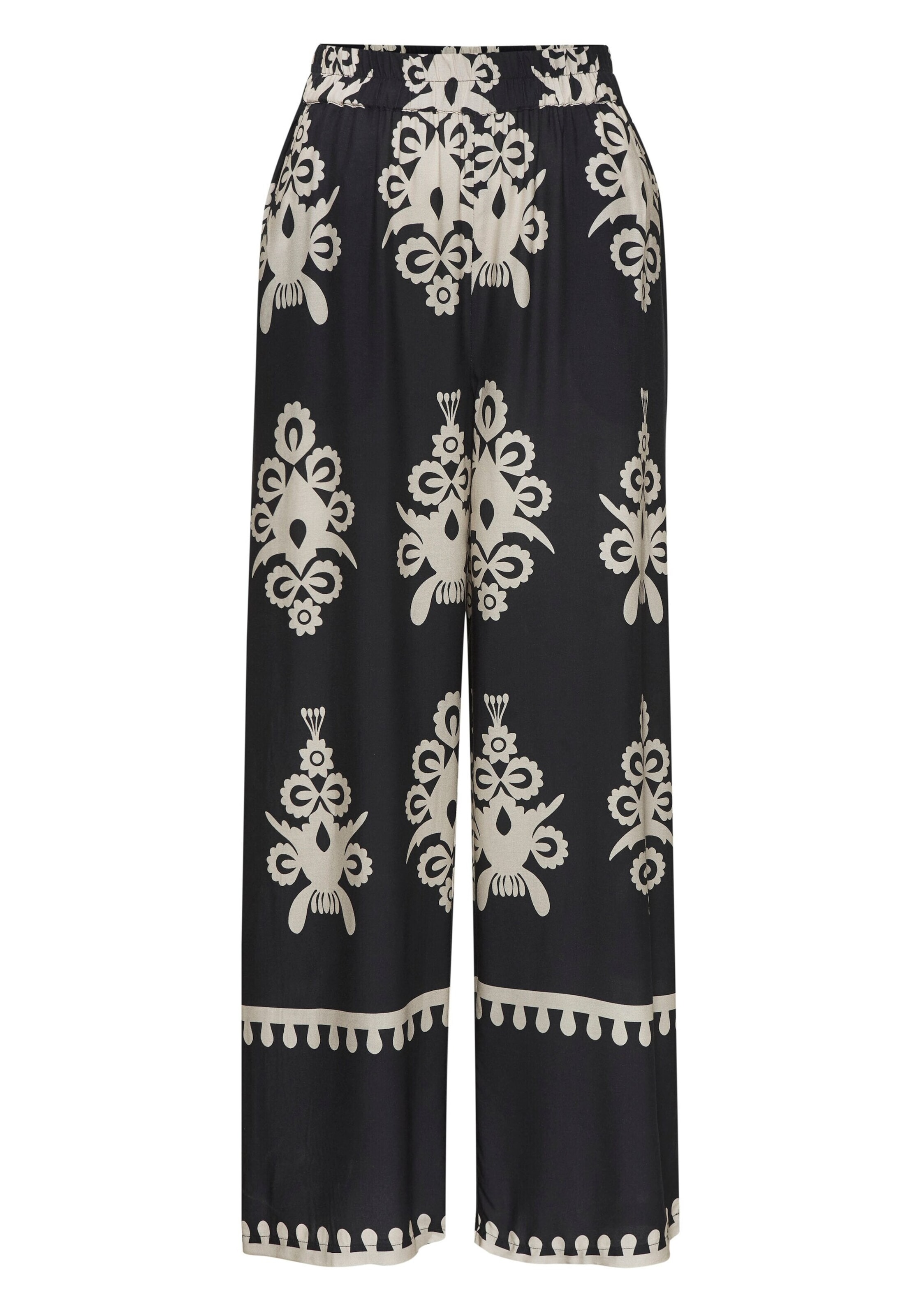 LASCANA Normální Kalhoty – černá: přední strana