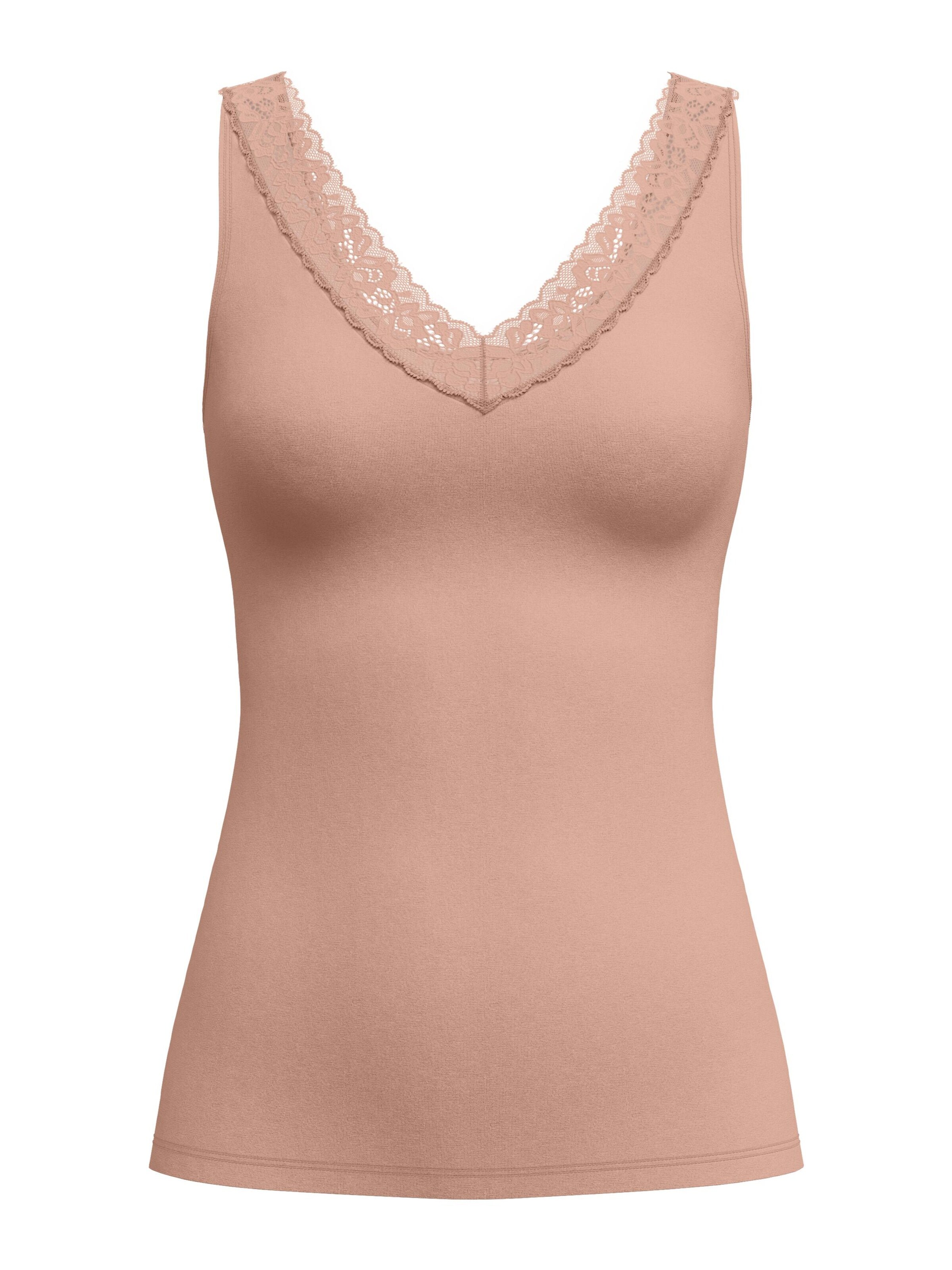 CALIDA Undershirt 'Natural Comfort Lace' in Beige: front