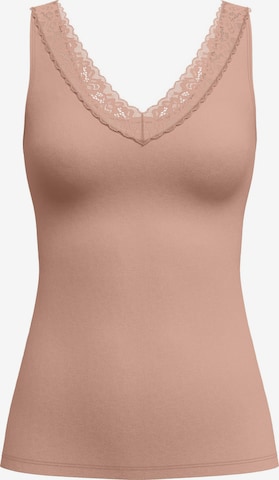CALIDA Onderhemd 'Natural Comfort Lace' in Beige: voorkant
