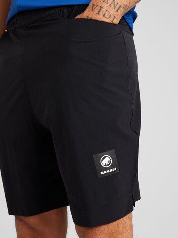 MAMMUT Regular Outdoor Pants 'Massone' in Black