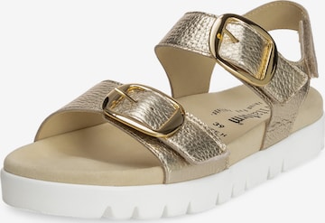 Sandales à lanières VITAFORM en or : devant