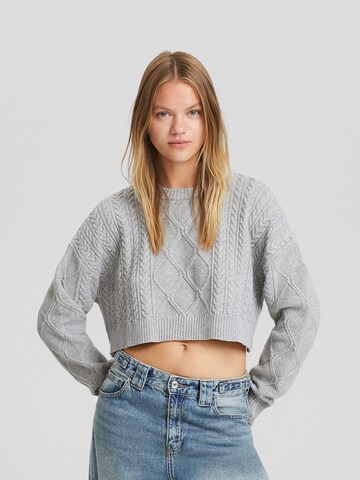 Bershka Sweater in Grey: front