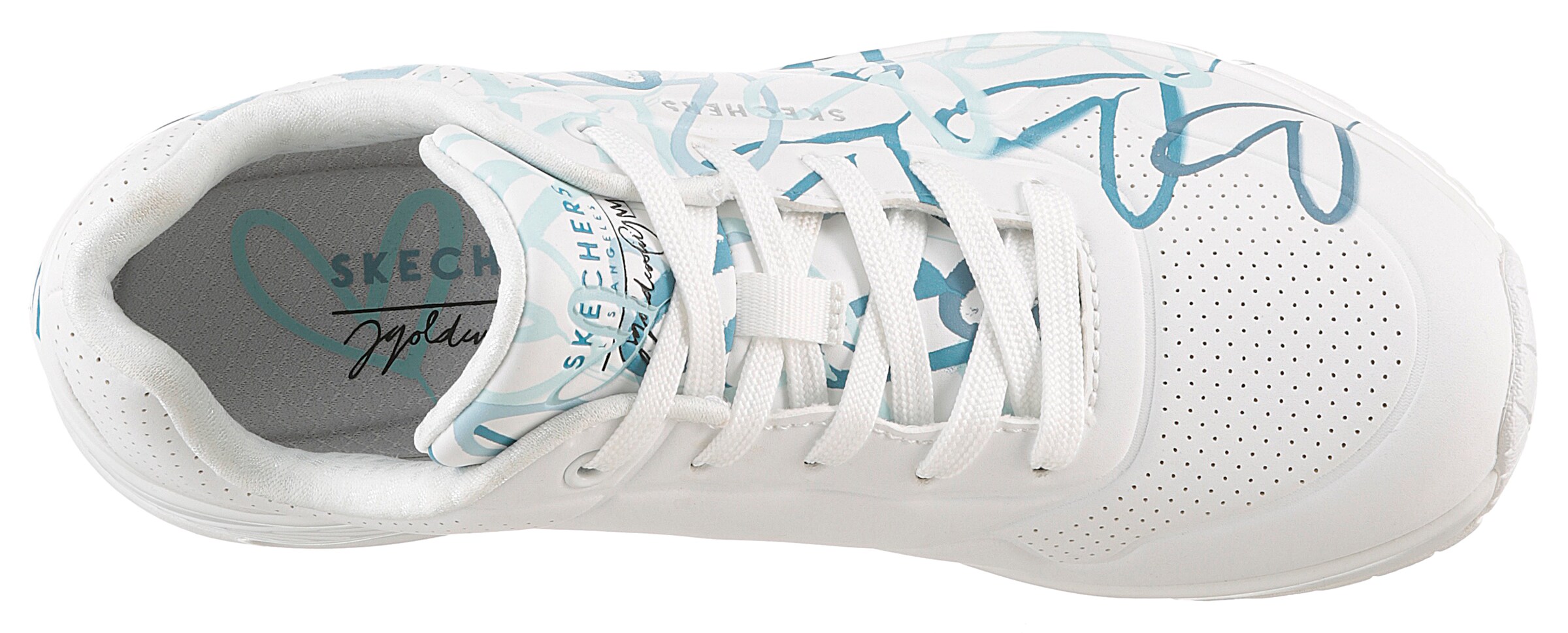 SKECHERS Platform trainers 'Uno - Spread The Love' in White