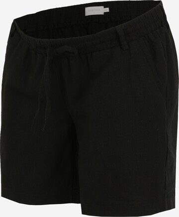 MAMALICIOUS - Regular Calças chino 'BEACH' em preto: frente