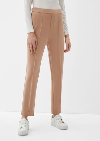 s.Oliver BLACK LABEL Tapered Pleated Pants in Brown