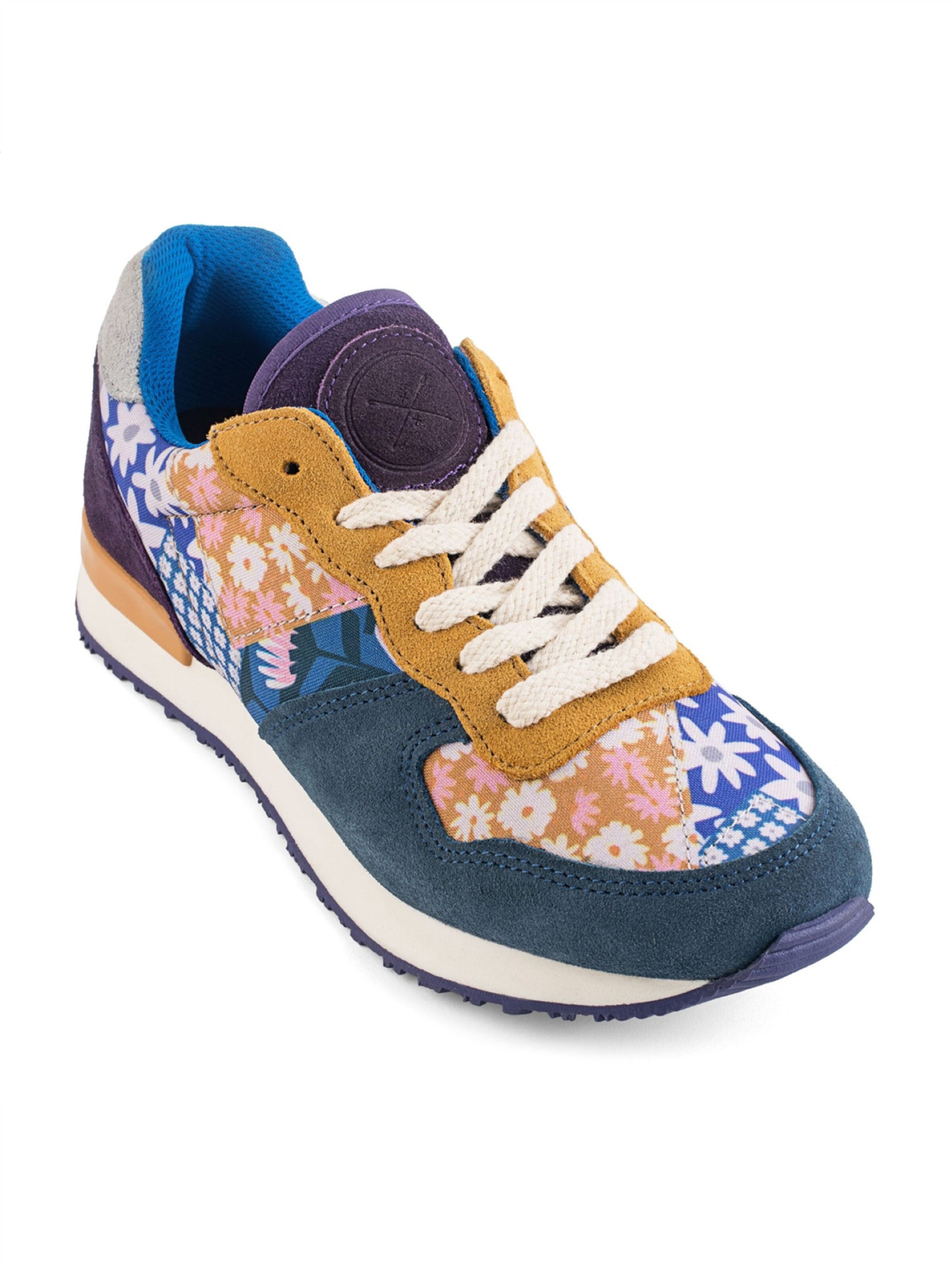 inkkas Sneaker low 'Inkkas Hendrix Tennis – handgefertigter Damen-Sneaker mit retro-inspiriertem Patchwork-Design'‌‌‌‌‌‌‌ in Mischfarben: Vorderseite