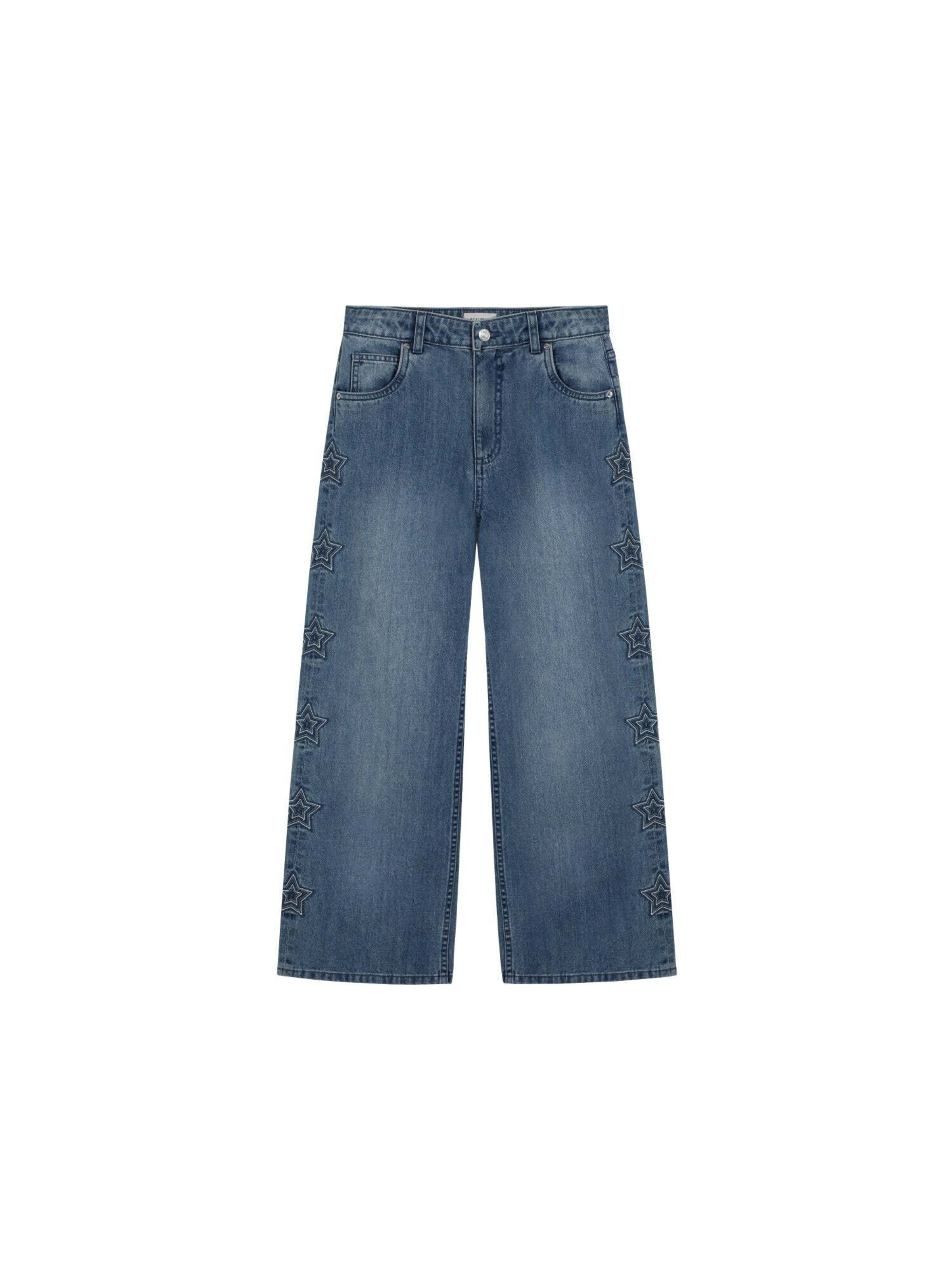 ScalpersWide Leg/ Široke nogavice Traperice - plava boja: prednji dio