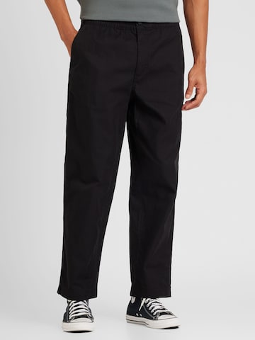 Calvin Klein Jeans Regular Trousers in Black: front