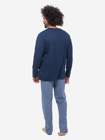 Ammann Pyjama lang 'Night & Home Cotton' in Blau