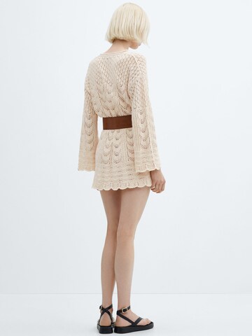 MANGO Knitted dress 'Belice' in Beige