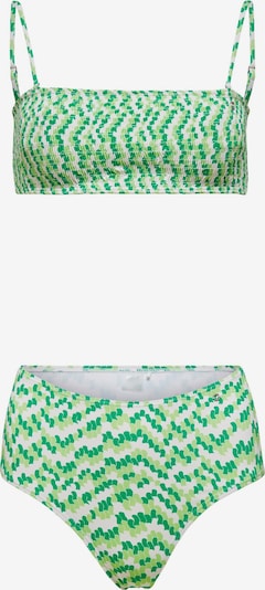 ONLY Bikiny 'Amalie' - trávovo zelená / svetlozelená / biela, Produkt