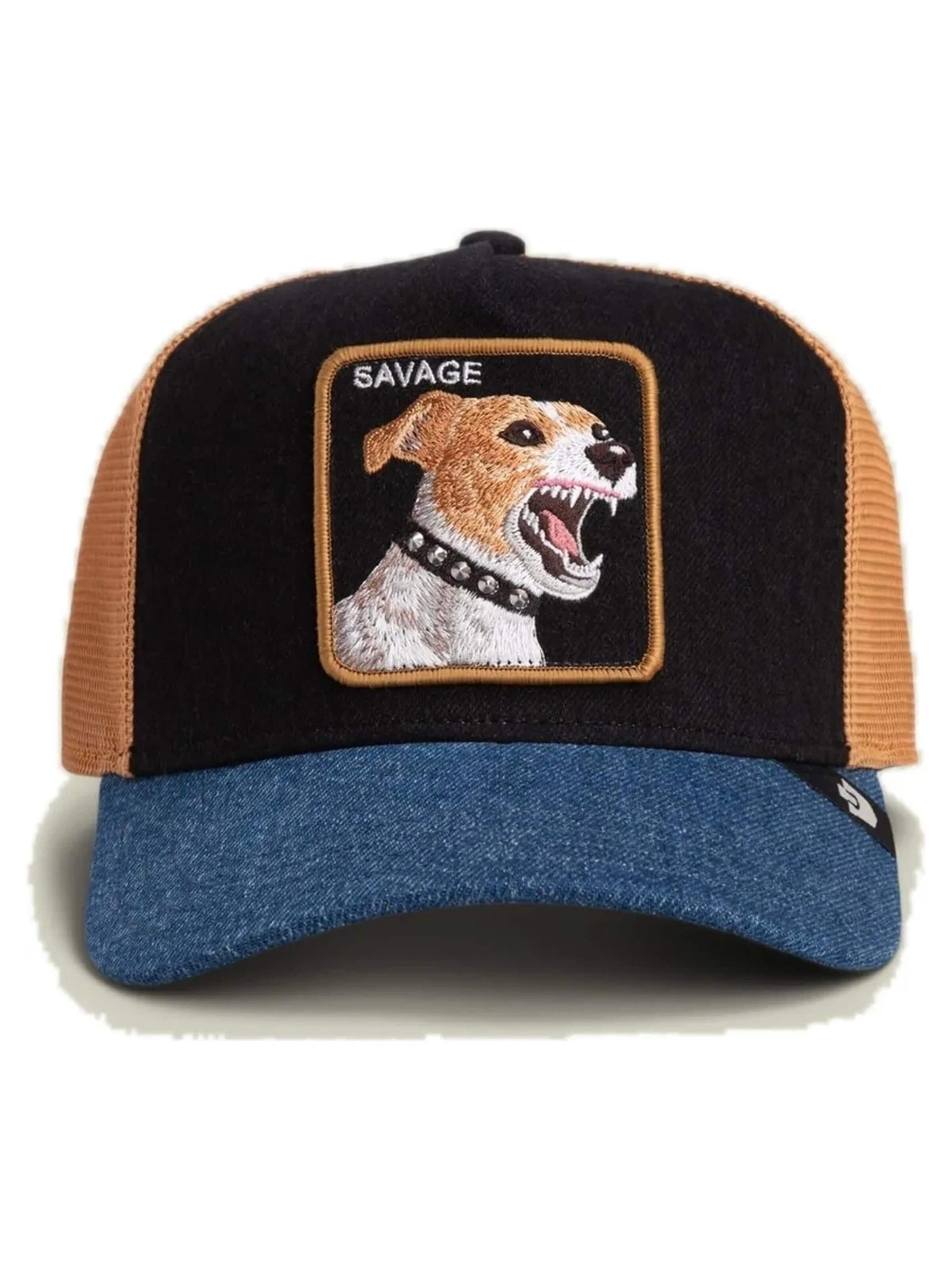 Cappello da baseball 'Gorra goorin vaquera negra pitbull savage dawg den05 trucker cap' di GOORIN Bros. in nero: frontale