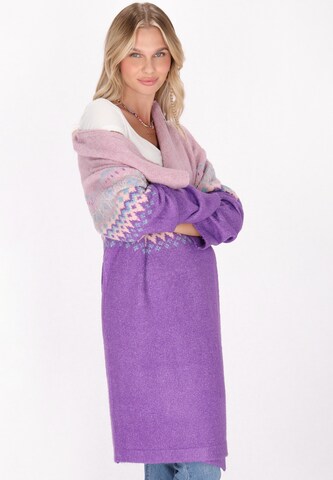 Cardigan IZIA en violet : devant