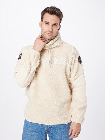 NAPAPIJRI Sweatshirt 'TEIDE' in Beige: voorkant