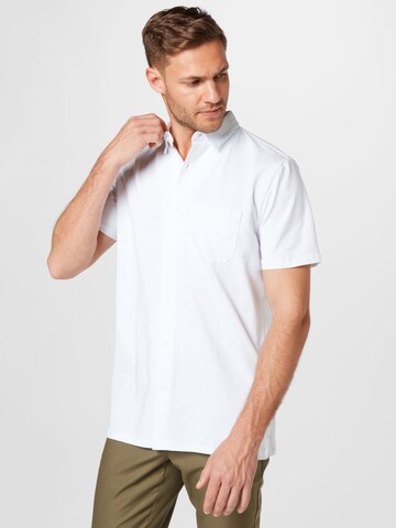SELECTED HOMME جينز مضبوط قميص 'CARO' بلون أبيض: الأمام