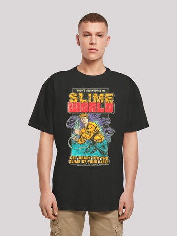 F4NT4STIC T-Shirt 'Retro Gaming Todd's Adventures In SlimeWorld' in Schwarz: Vorderseite