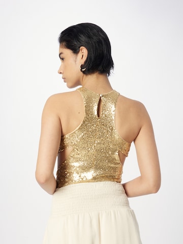 PATRIZIA PEPE Shirt Bodysuit 'CAMICIA' in Gold