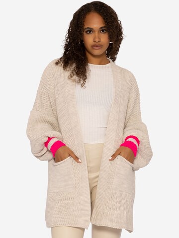 Cardigan oversize SASSYCLASSY en beige : devant