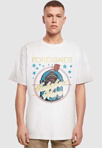 Maglietta 'Foreigner Rock Band - Jukebox' di Merchcode in bianco: frontale