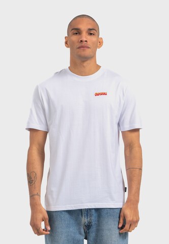 Oldskull T-Shirt 'Retro Pixel Lady' in Weiß: Vorderseite