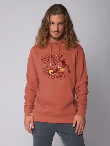 Sweat-shirt ' Surfing for life ' Watapparel en marron : devant