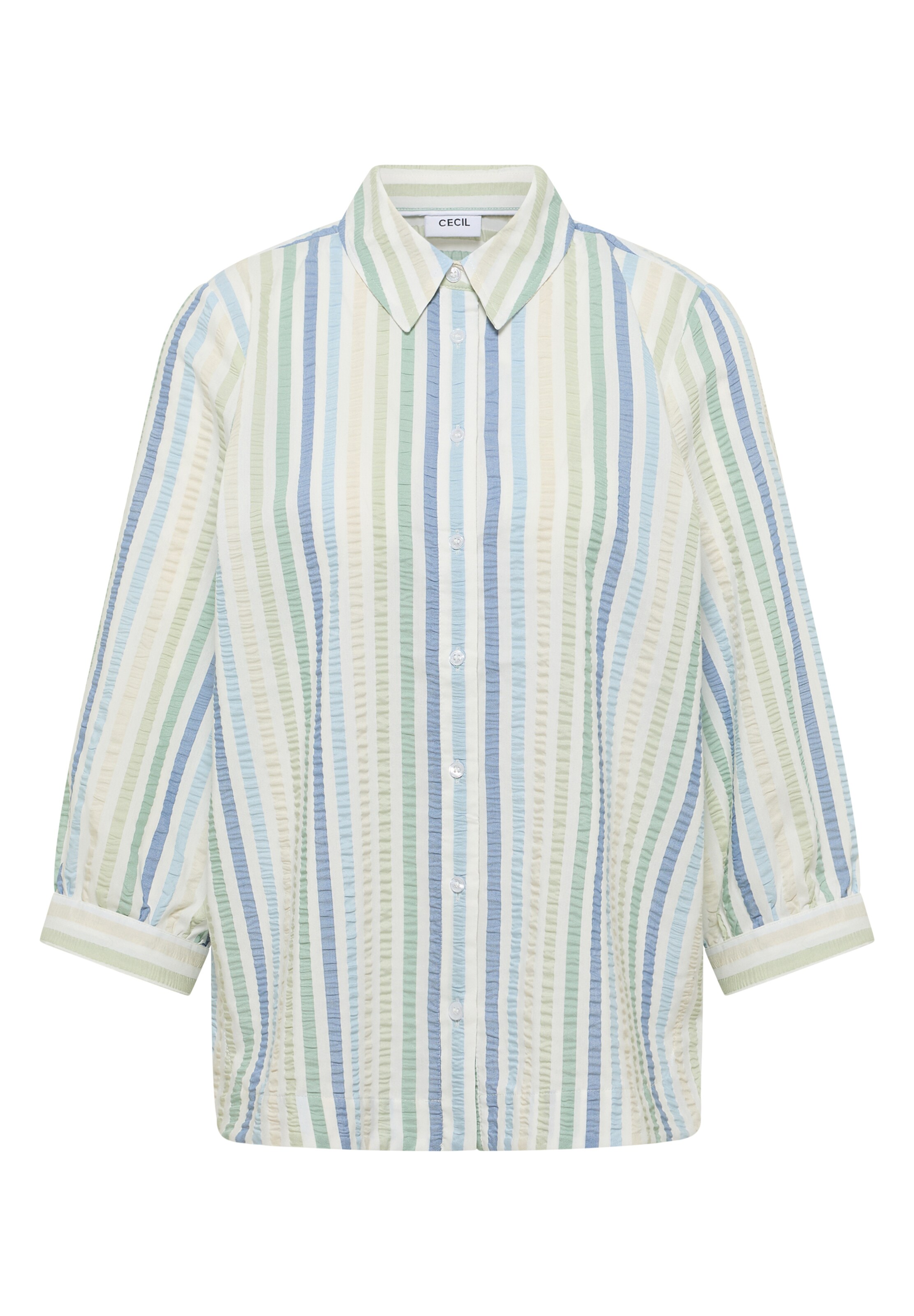 CECIL Bluse in L in hellblau / limette / pastellgrün / weiß, Produktansicht