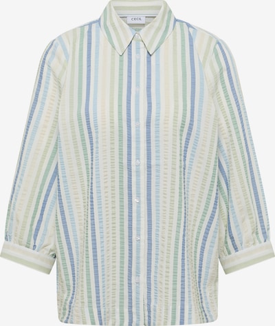CECIL Bluse in L in hellblau / limette / pastellgrün / weiß, Produktansicht