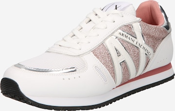 ARMANI EXCHANGE Platform trainers in White: front
