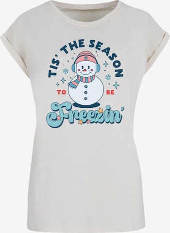F4NT4STIC Shirt 'Tis The Season to Be Freezin' in Beige: voorkant