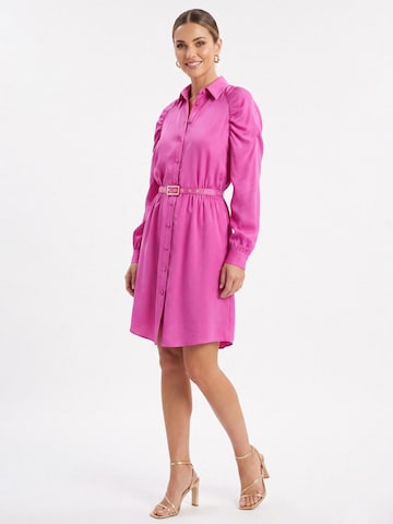 Abito 'Gathered Raglan Sleeve Viscose Midi Shirt Dress With Belt' di AVENUE N°29 in rosa