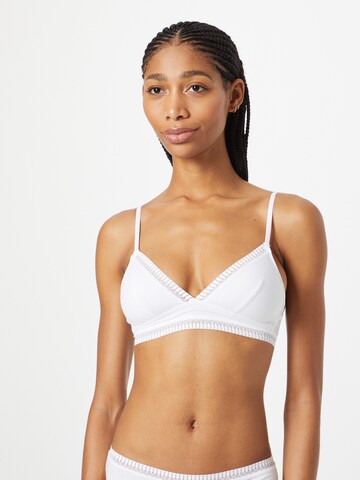 ETAM Triangle Bra 'HAPPILY WE CARE' in White: front