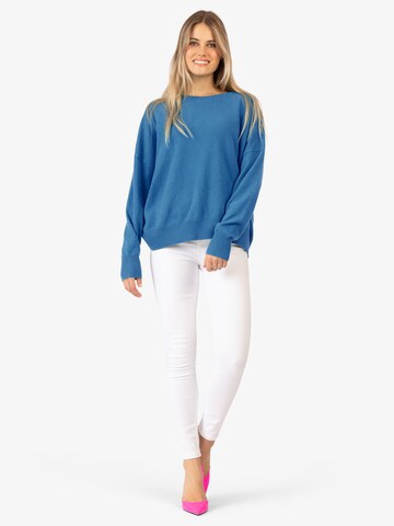 Rainbow Cashmere Pullover in Blau