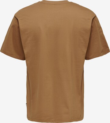 Only & Sons T-Shirt 'Fred' in Braun