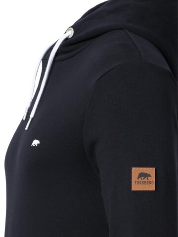 FORSBERG Sweatshirt 'Hoodie mit Logo auf Brust und Rücken' in Black