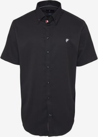 DENIM CULTURE Риза 'PATRICK' в черно: отпред