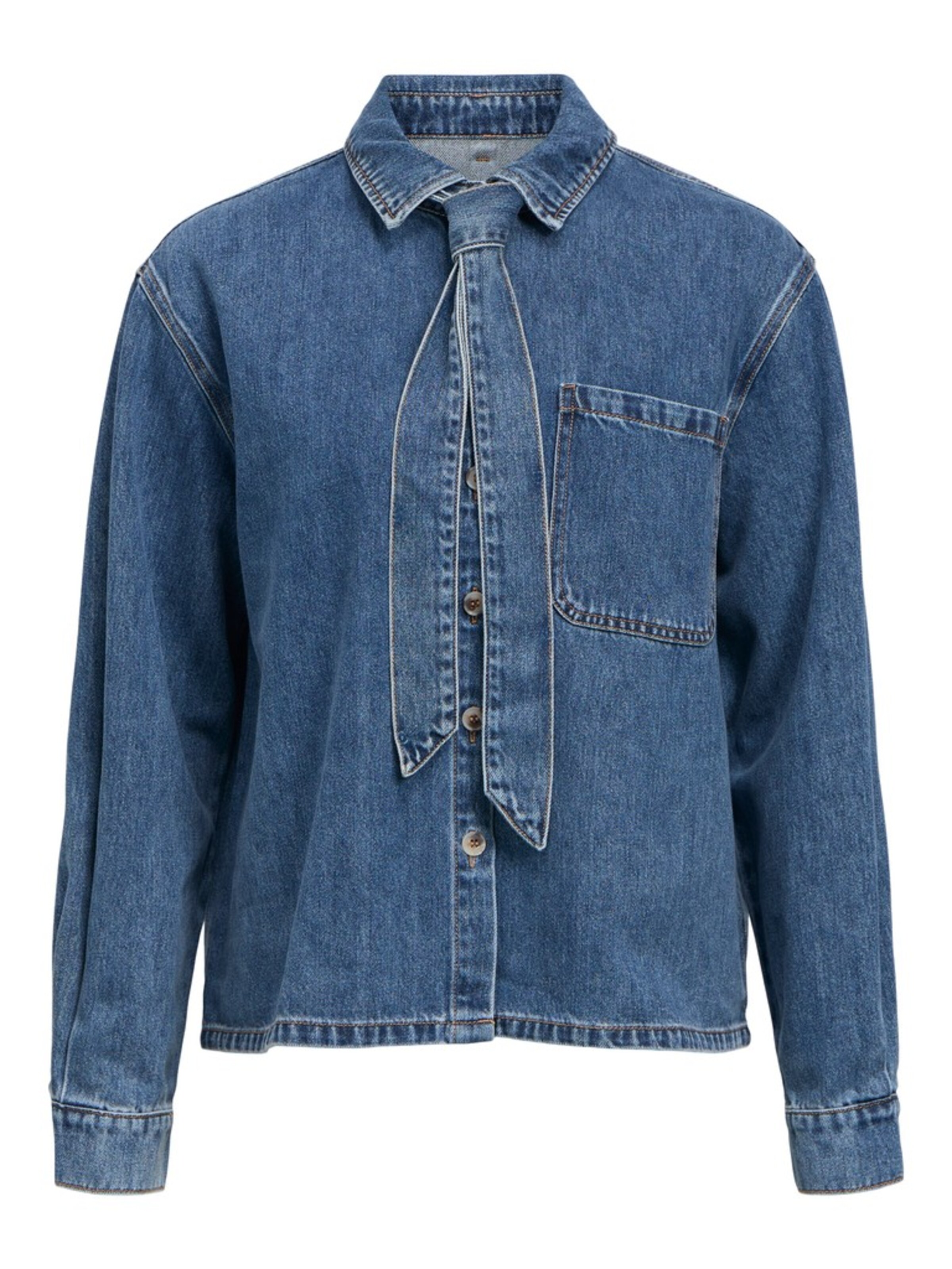 OBJECT Blus 'OBJROSIE' i XS i blå denim, Produktvy