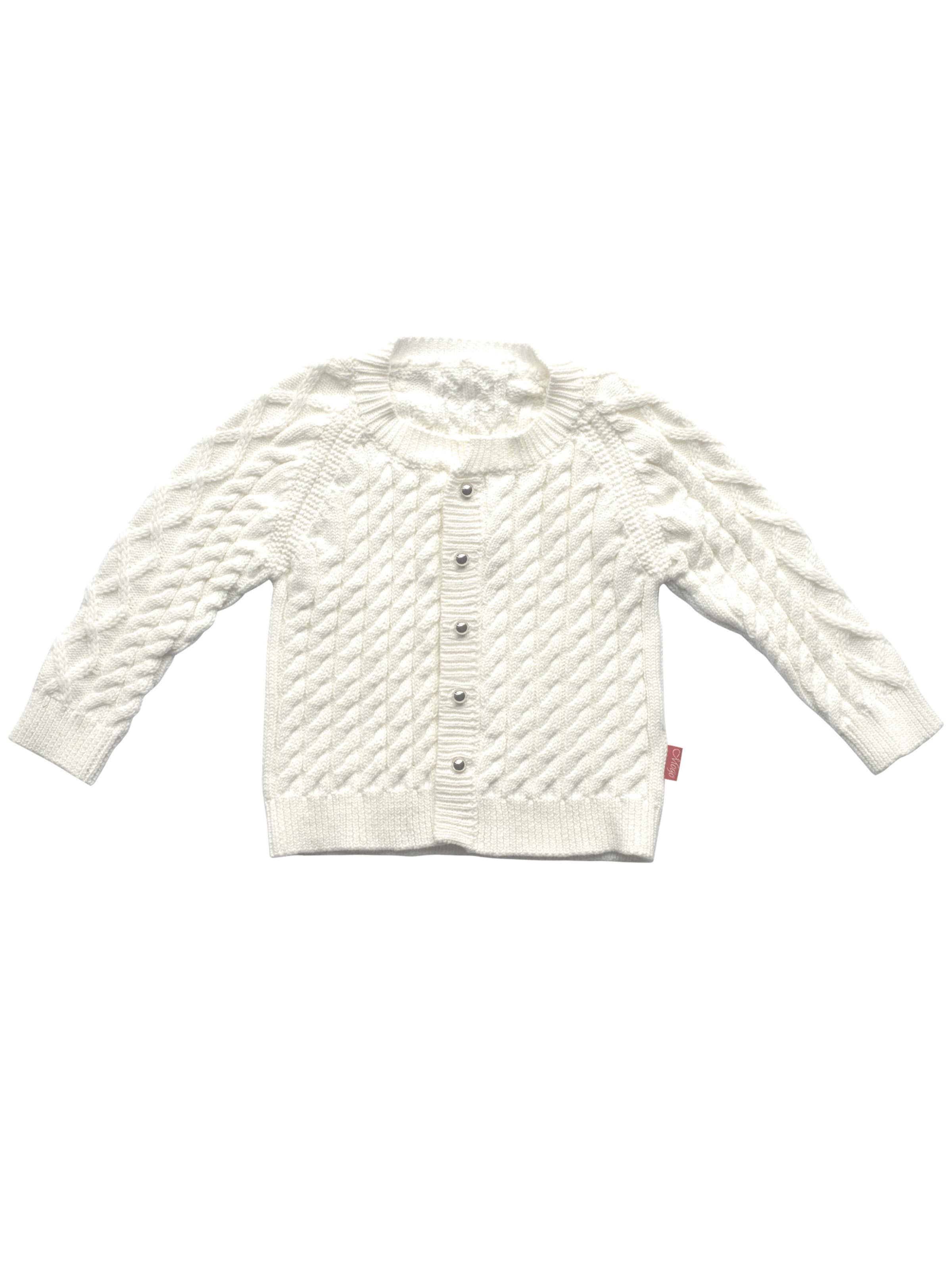 Mogo Strickjacke 'Engelhorn' in Weiß: Vorderseite