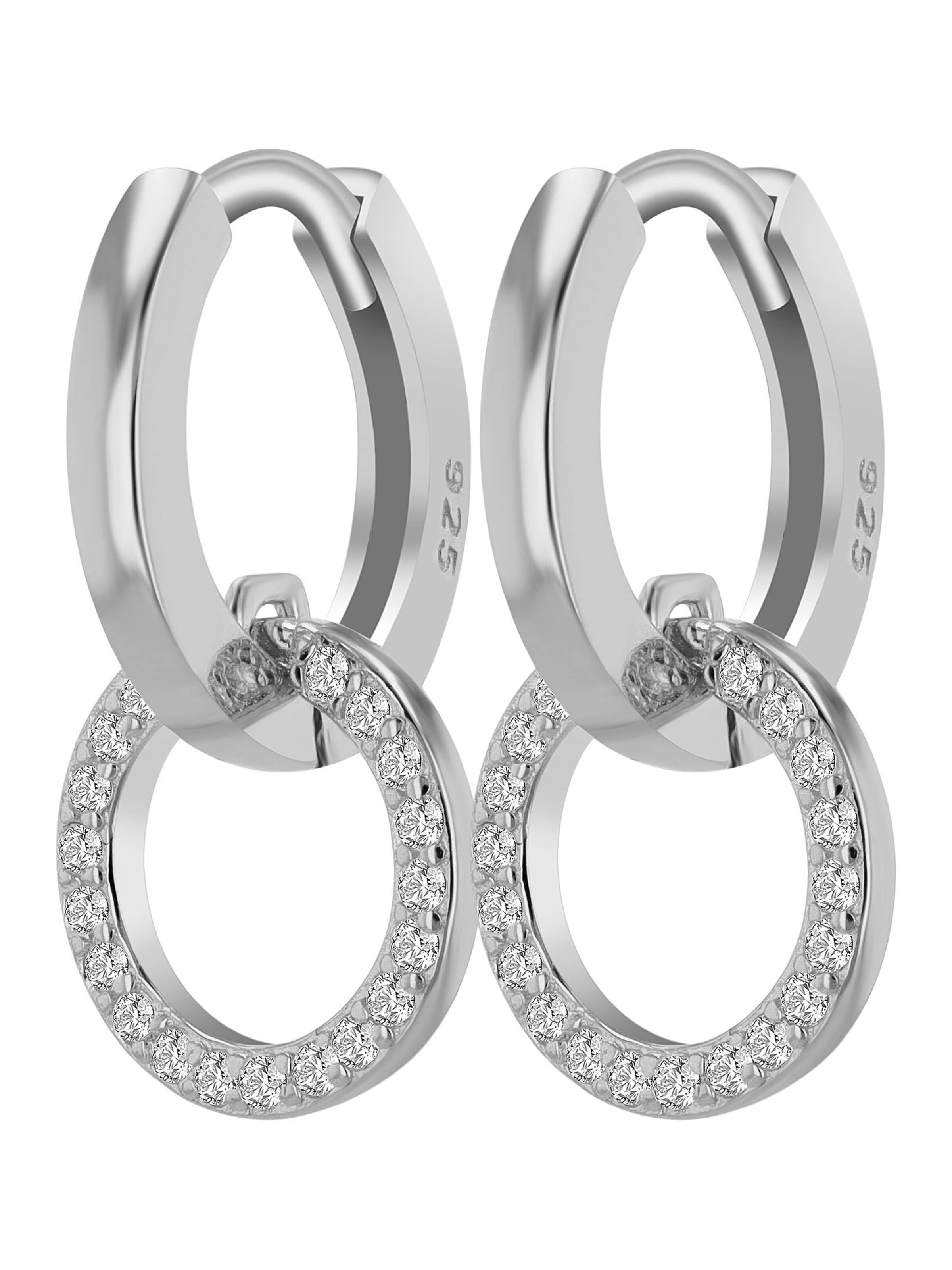 Akzent Earrings '"Holly" aus 925 Sterlingsilber, rhodiniert, langlebig' in Silver